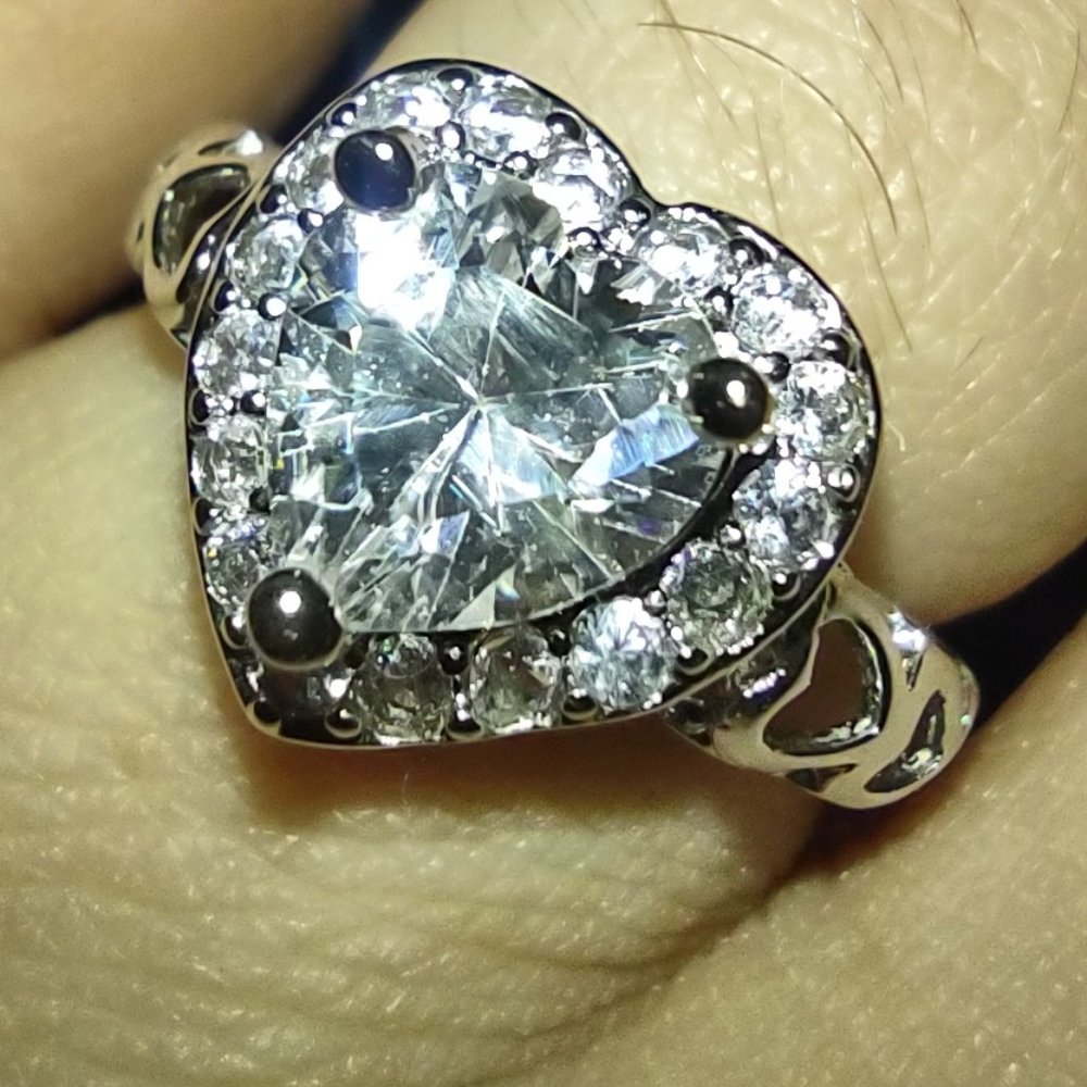 Sterling Silver Swarovski CZ Heart Shaped Ring